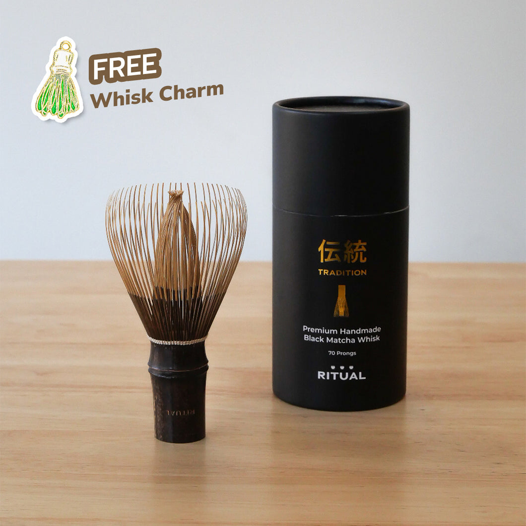 Matcha Whisks (Premium Rare Black Bamboo) Chasen Free Whisk Charm, Pendant Global Shipping