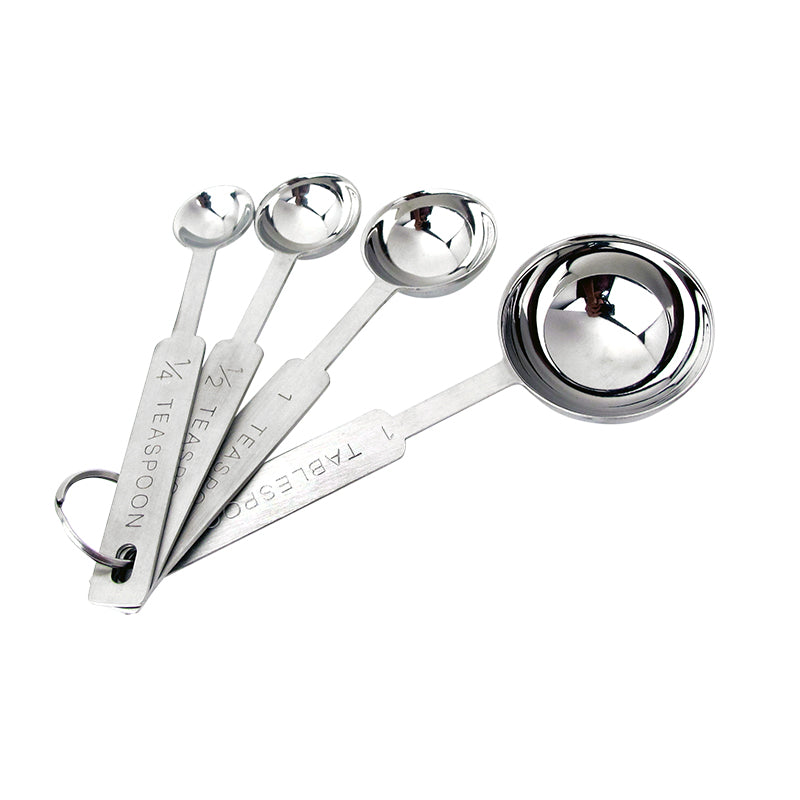 Stainless Steel Measuring Spoons - Set of 4 Premium Metal Spoons - Strong  and Durable - Engraved with Metric and Imperial / US Sizes Including