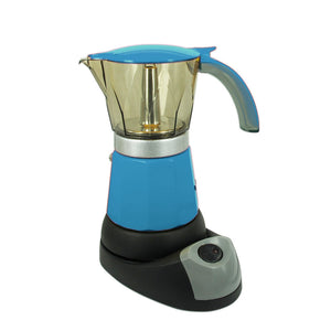 Electric Espresso Moka Pot - 6 Cups - Special Adaptor included for 3 cups